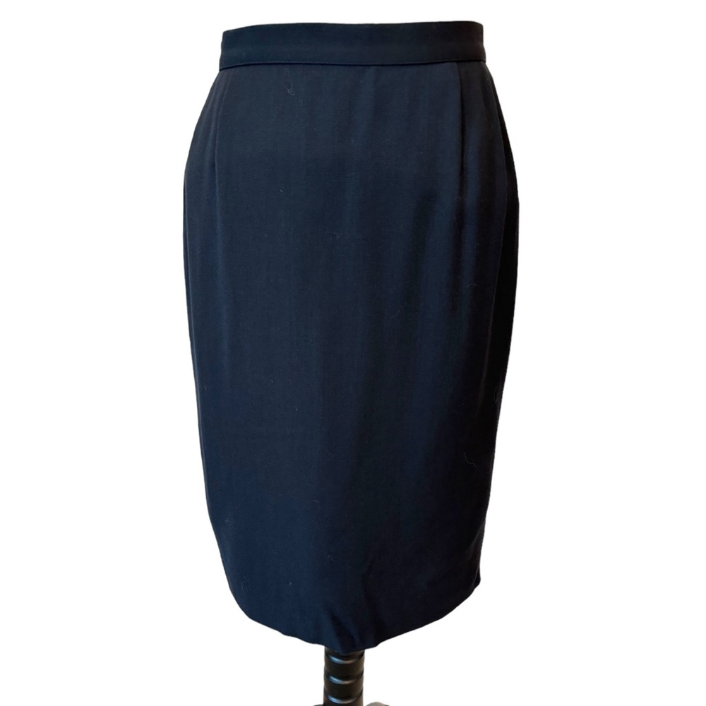 Salvatore Ferragamo Navy Blue Pencil Skirt 42 27” Waist - Picture 3 of 9
